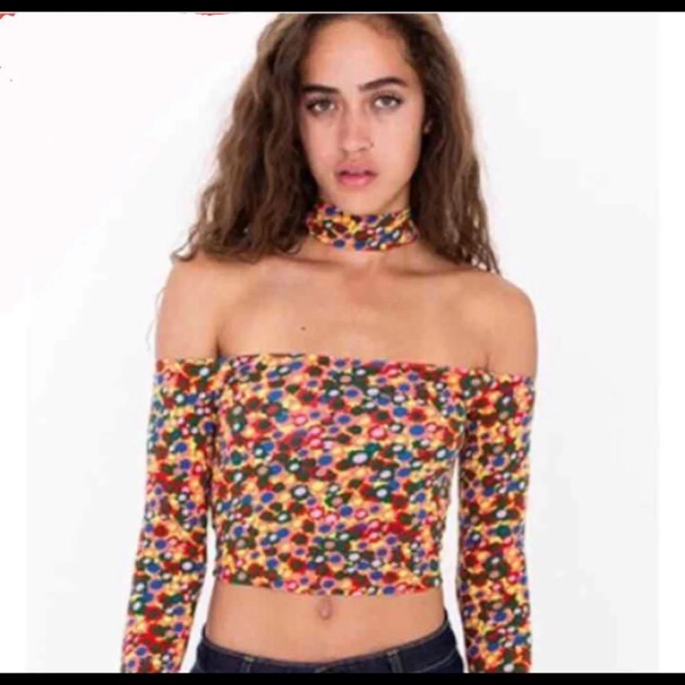American apparel multi colored crop top